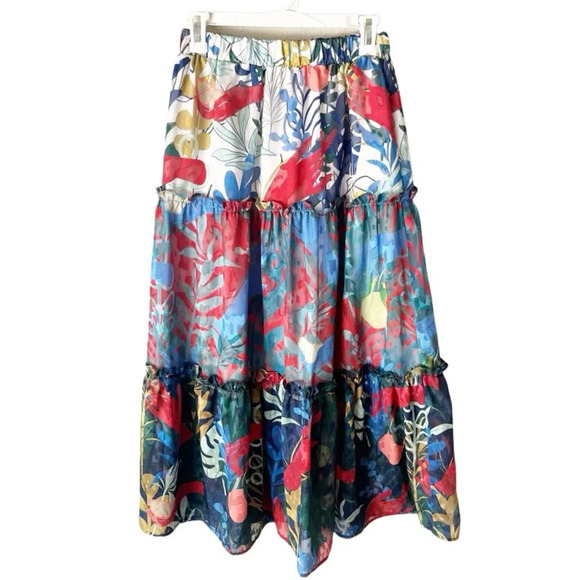 Anthropologie Dresses & Skirts - Anthropologie Skirt Women's Small Hutch Floral Tiered Maxi Bohemian Summer Boho